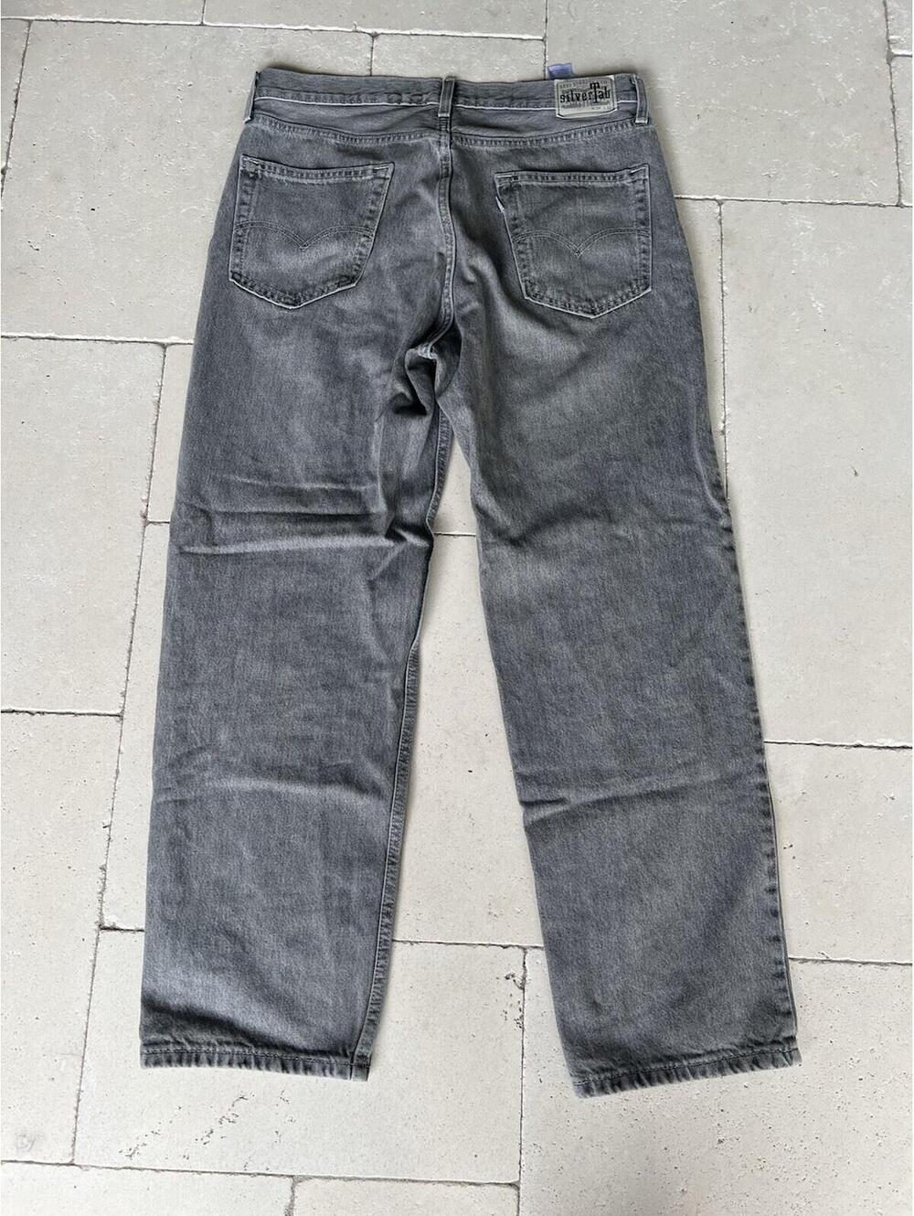 Vintage Levi's Silvertab Loose Fit Gray Denim Baggy Jeans 34X32